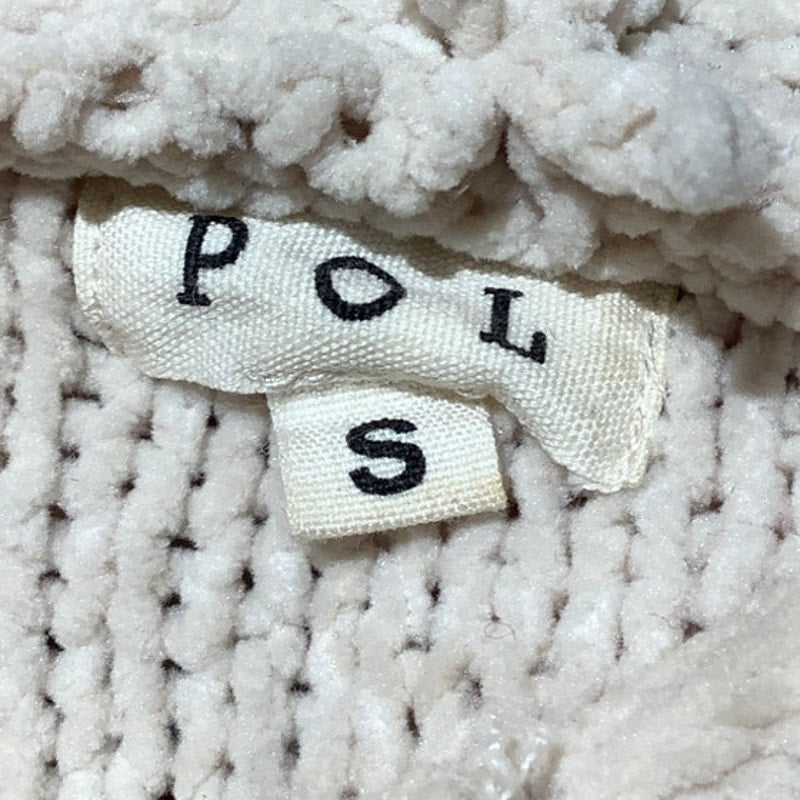 POL Oversized Knit Hoodie Ivory Women’s S/M — Chunky, Cozy, Boho