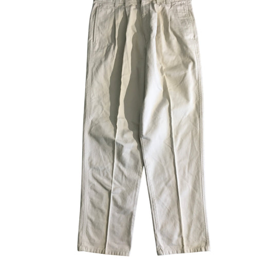 Eddie Bauer Cream Pleated Dress Pants Size 33W 32L - Classic, Preppy, Business