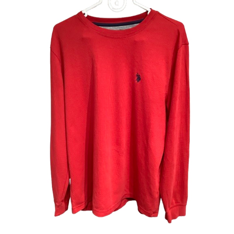 U.S. Polo Assn. Red Long Sleeve Thermal Shirt Size L – Cozy, Preppy, Casual