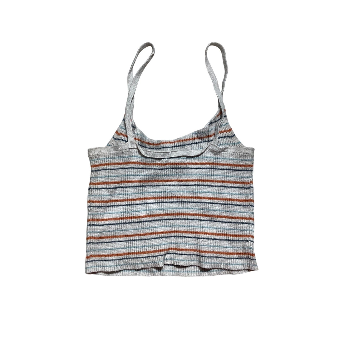 LA Hearts White Blue Orange Striped Tank Top Women’s Size S— Casual, Y2K, Summer