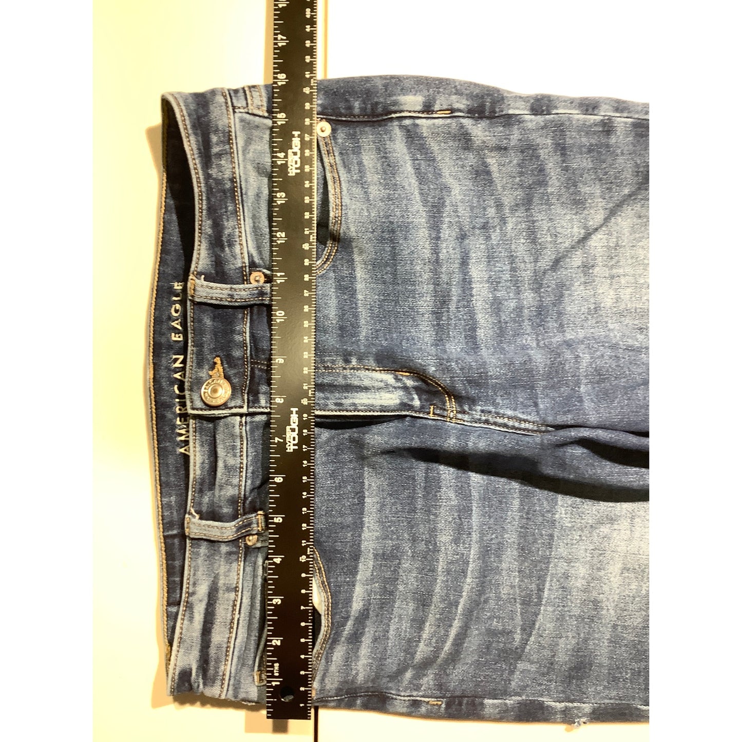 American Eagle Blue Hi-Rise Skinny Jeans Women 10— Stretch, Casual, Everyday