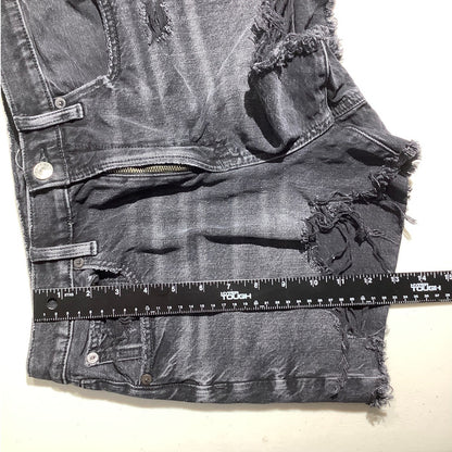 American Eagle Women's 6 Black Distressed Stretch Cutoff Denim Shorts