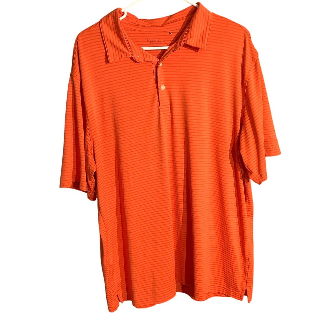 Walter Hagen Men’s XL Orange Striped Golf Polo — Preppy, Sporty, Classic