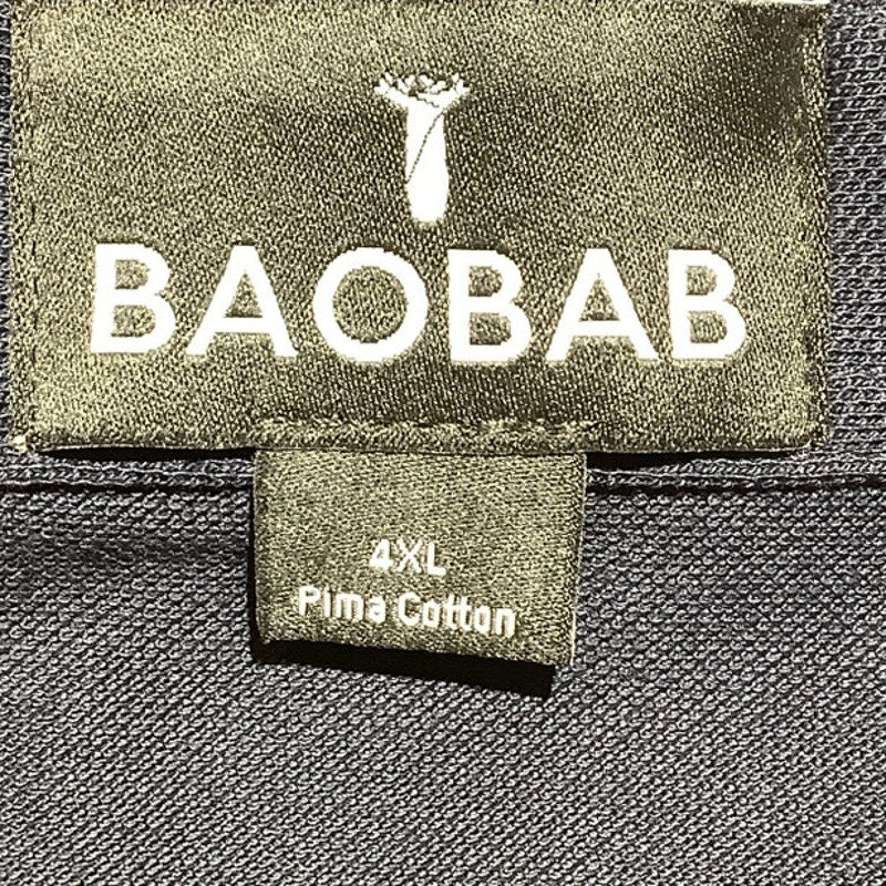 Baobab Men’s Navy Blue Zip Polo Shirt Size 4XL — Casual, Golf, Classic