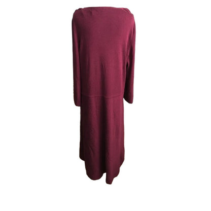 Talbots Burgundy Knit Midi Dress Size 1X- Classic, Cozy, Minimalist