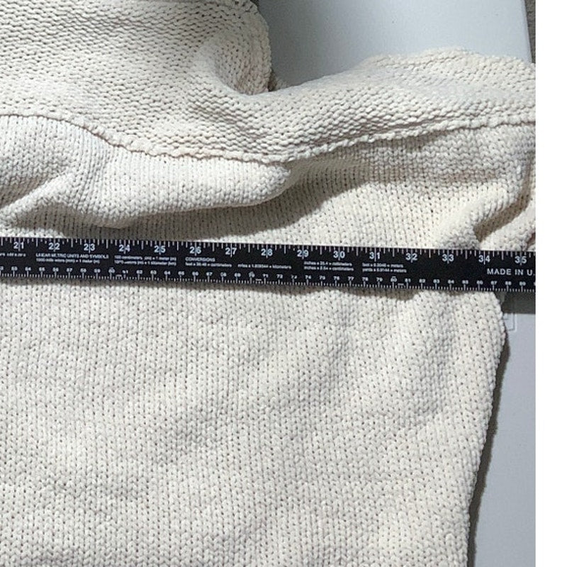 POL Oversized Knit Hoodie Ivory Women’s S/M — Chunky, Cozy, Boho