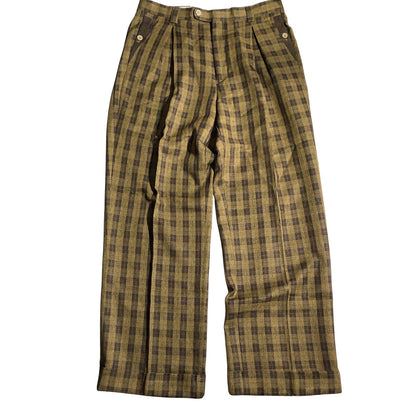 Giorgio Brutini Plaid Dress Pants Men’s 34W x 32L – Vintage, Formal, Cuffed Hem