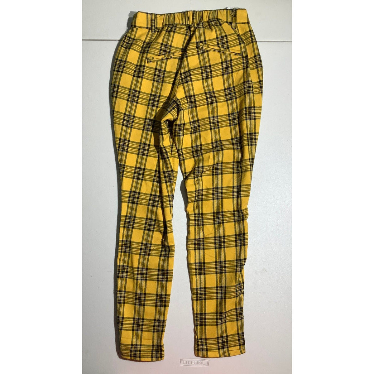 Hot Topic Women's XS Yellow Plaid Cropped Ankle Punk Goth Y2K Pants