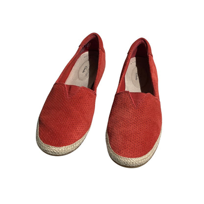 Clarks Suede Danelly Sky Slip-On Loafers Women 8M — Comfort, Casual, Espadrille