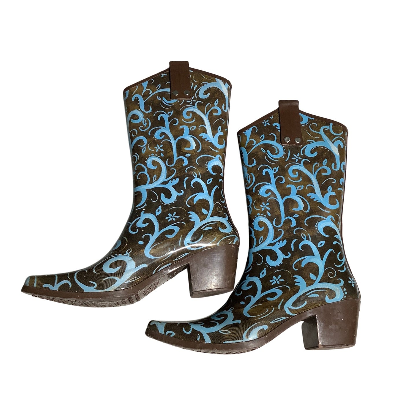 Rain Bops by Beehive Cowboy Rain Boots Women Size 6  — Western, Festival, Boho