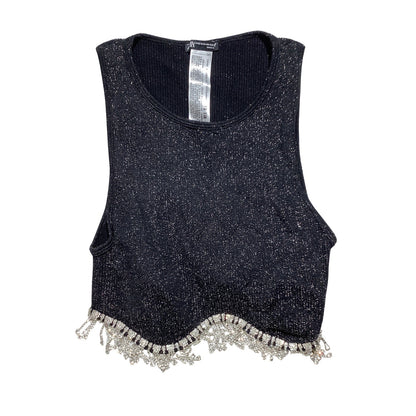 Zara Girls Black Sleeveless Crop Top Size XS — Party, Glam, Trendy