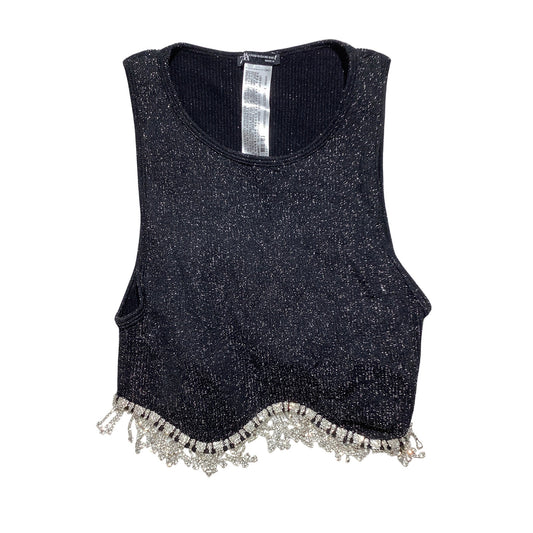 Zara Girls Black Sleeveless Crop Top Size XS — Party, Glam, Trendy