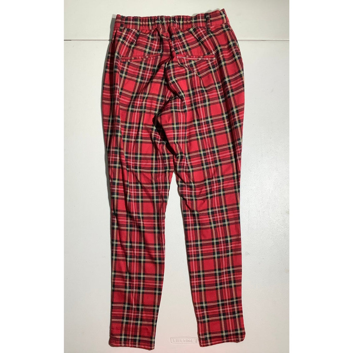 Hot Topic Women's XS Red Plaid Cropped Ankle Pants Punk Goth Trousers