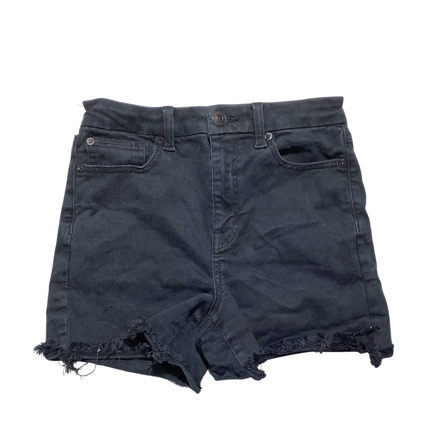 American Eagle Distressed Denim Shorts Women’s Size 6 — Hi-Rise, Raw Hem, Casual