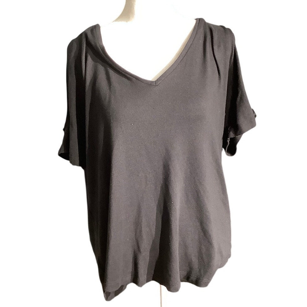 Boston Proper V-Neck Top Women’s Size Medium — Cold Shoulder, Casual, Minimalist