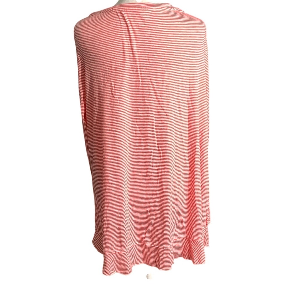 Soft Surroundings Striped Tunic Top Women’s Large — Ruffle Hem, Casual, Boho