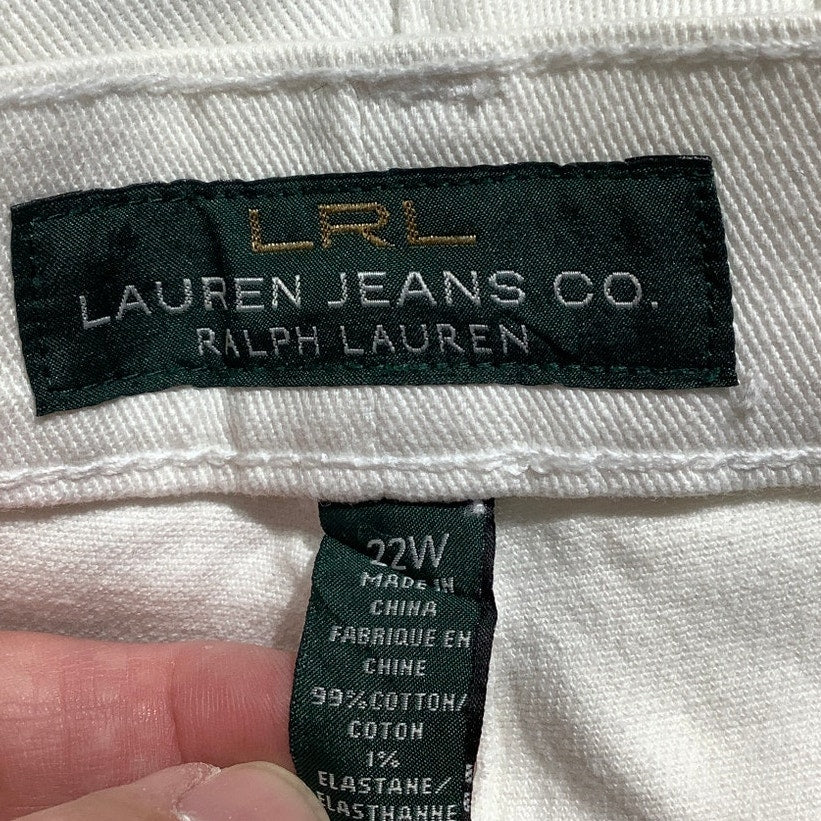 Lauren Ralph Lauren Cropped Jeans, White, Women’s 22W — Classic Straight, Casual