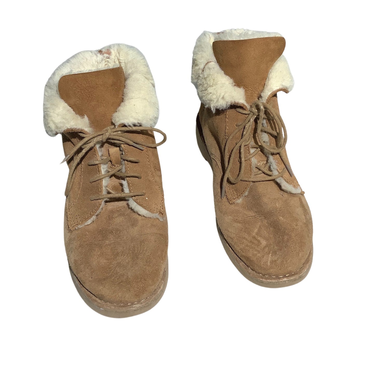 UGG Quincy Chestnut Suede Boots Women’s Size 10 – Cozy, Lace-Up, Shearling