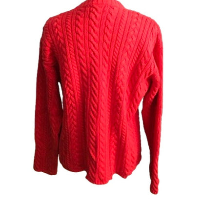 Lauren Ralph Lauren Red Cable Knit Sweater Size M - Preppy, Classic, Equestrian