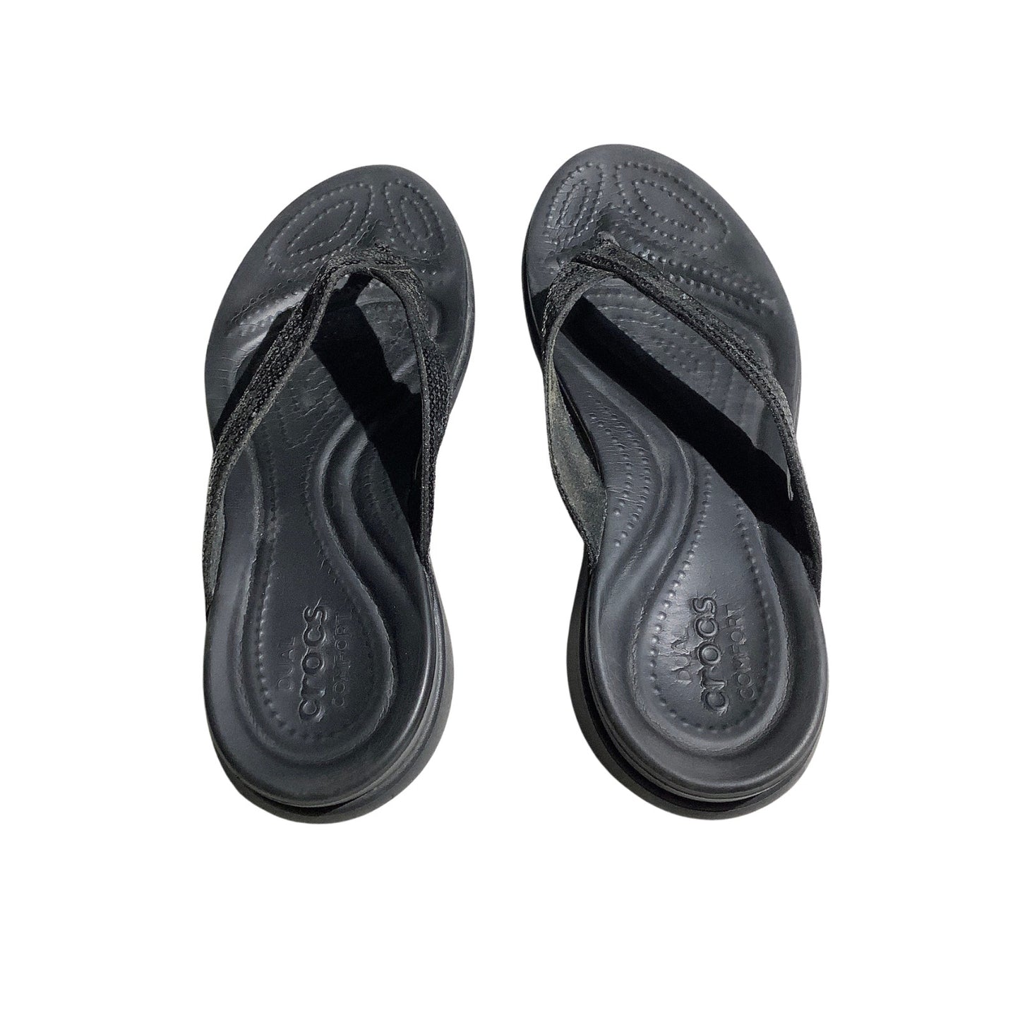 Crocs Black Dual Comfort Flip Flops Women’s Size 7— Casual, Comfort, Lightweight