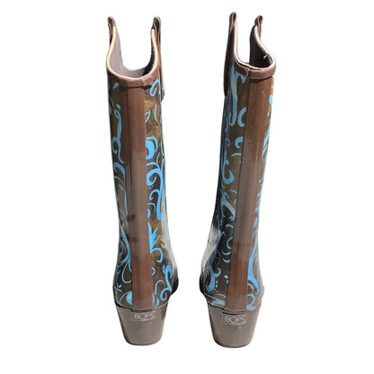 Rain Bops by Beehive Cowboy Rain Boots Women Size 6  — Western, Festival, Boho