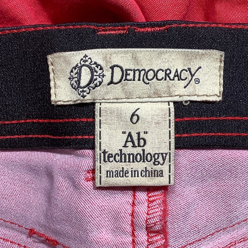 Democracy Red Skinny Jeans Women 6 — Ab Technology, Stretch, Modern