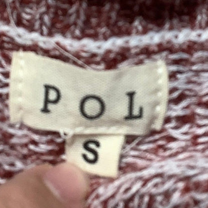 POL V-Neck Knit Sweater Women’s S/M — Angora Soft, Ruffle Trim, Oversized