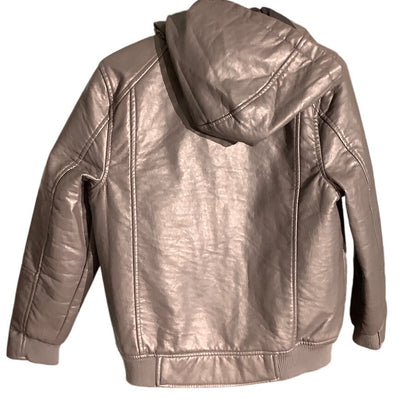 Urban Republic Gray Faux Leather Jacket Boys’ L 14–16 — Moto, Y2K, Streetwear