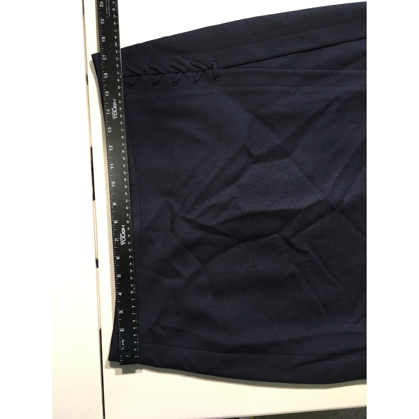 Brooks Brothers Navy Blue Red Fleece Wool Skirt Size 12 - Preppy, Classic, Chic