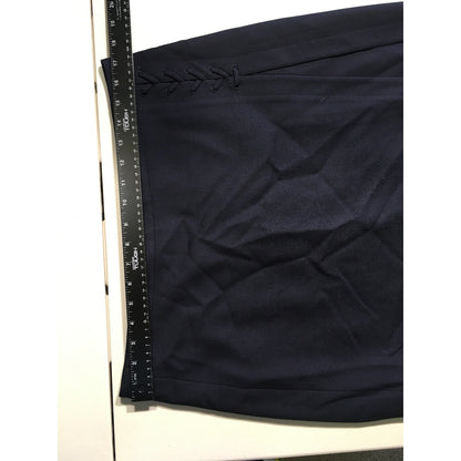 Brooks Brothers Navy Blue Red Fleece Wool Skirt Size 12 - Preppy, Classic, Chic