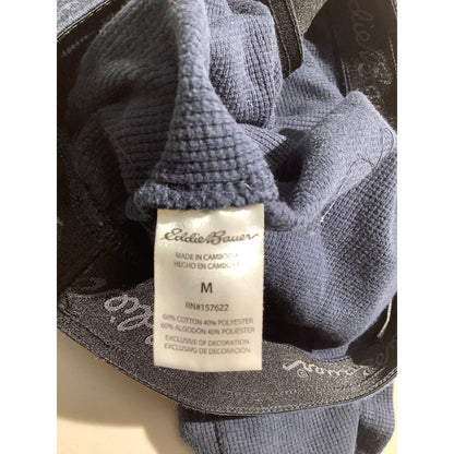 Eddie Bauer Men's M Navy Waffle Knit Lounge Shorts Drawstring Waist