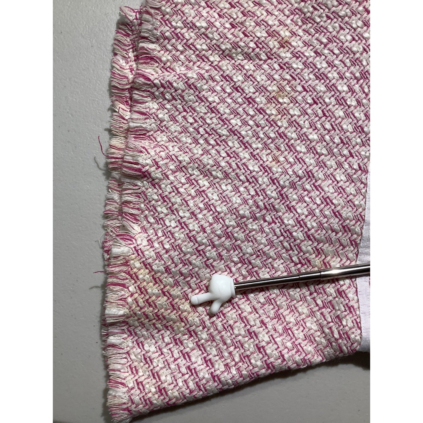 Reba Pink White Tweed Skirt Women’s Size 10 — Silk Blend, Ruffle Hem, Feminine