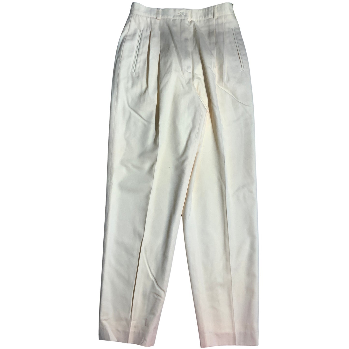Liz Claiborne Cream Dress Slacks Women 10 — 100% Wool, Career, Classic