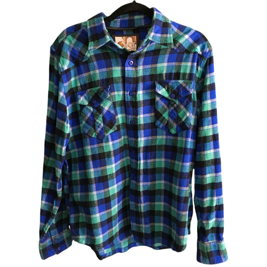 OP Vintage Men's Plaid Flannel Shirt Size Large – Grunge, Retro, Casual