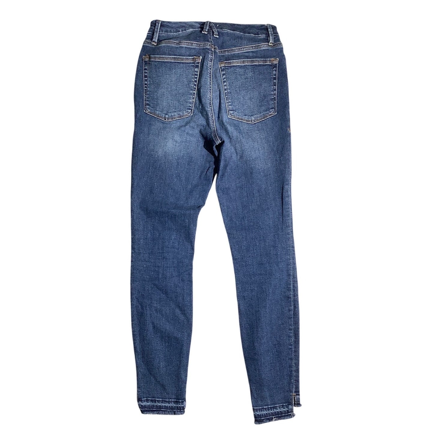 Good American Blue Skinny Jeans Women 4/27 — High-Rise, Stretch, Raw Hem