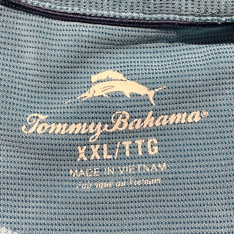 Tommy Bahama Blue Textured Polo Shirt Men’s XXL — Coastal, Golf, Resort