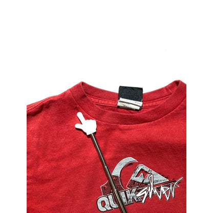 Quiksilver Surf Graphic T-Shirt Red Kids Size Medium — Casual, Skate, Surf Style