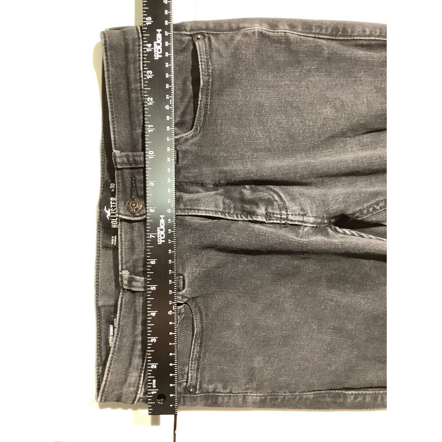 Hollister Super Skinny Jeans Black Men’s 30W 32L — Distressed, Advanced Stretch