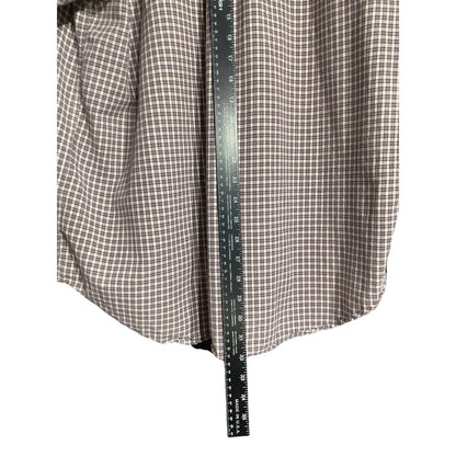 Timberland Men's XL Purple White Checkered Plaid Long Sleeve Button Down