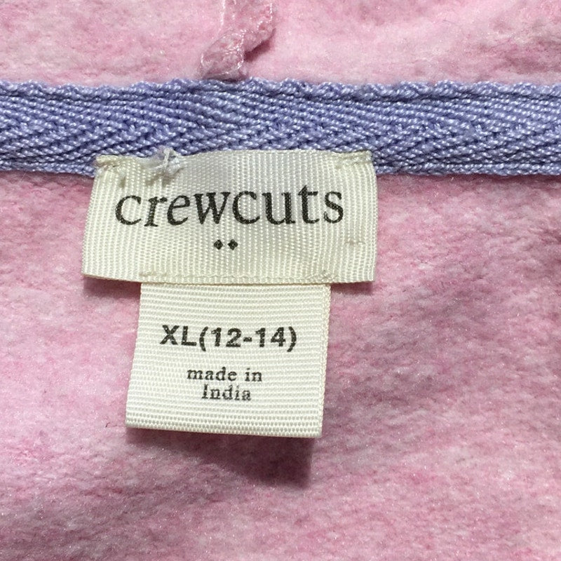 Crewcuts Pink Zip Hoodie Child XL (12-14) – Preppy, Minimalist, Comfy