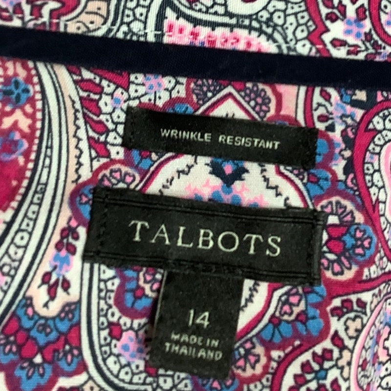 Talbots 14 Wrinkle-Resistant Paisley Button-Up Shirt – Preppy, Classic, Feminine