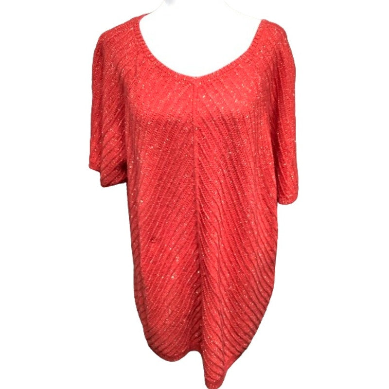 Talbots Red Sparkle Knit Sweater - Sz 3X, Elegant, Holiday, Comfortable, Glitter