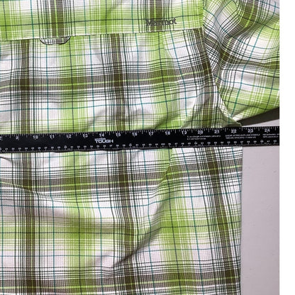 Marmot Green White Plaid Button Down Shirt Men’s L — Outdoor, Hiking, Gorpcore