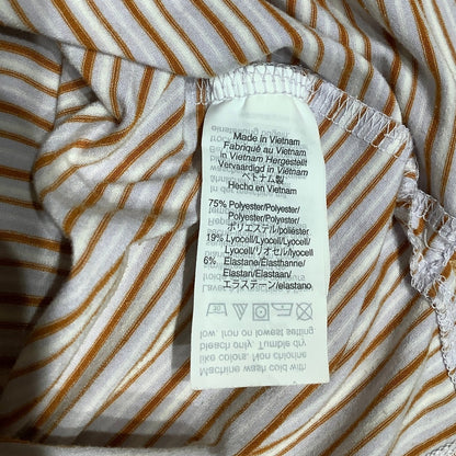 Madewell White/Orange Striped Short Sleeve Top Size M Casual, Preppy, Versatile