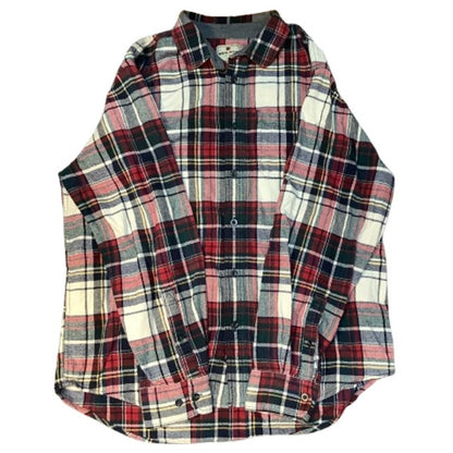 Woolrich Men's Large 100% Cotton Plaid Button-Down Shirt Grunge Rustic Outdoors