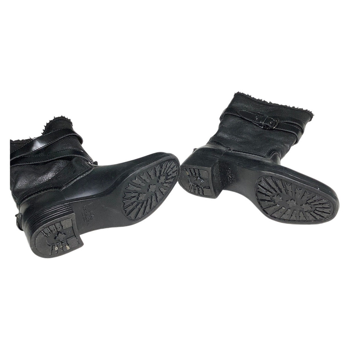 Coach Zena Leather Belted Winter Boots Black Women’s 8B — Sleek, Cozy, Chic