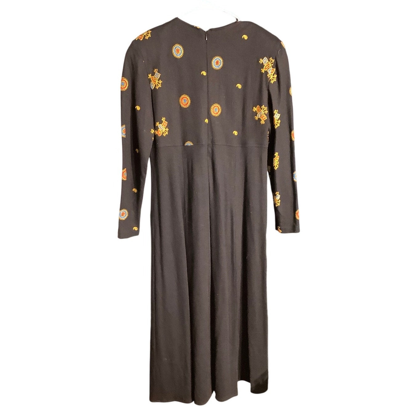 Chetta B Embroidered Wool Dress Women’s Size 8 – Elegant, Boho, Vintage-Inspired