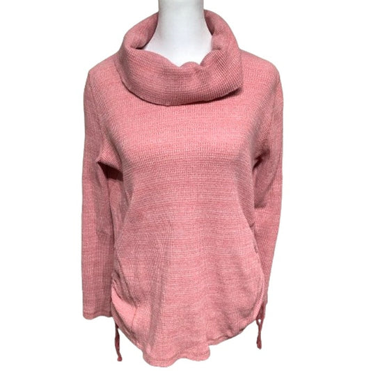 J.Jill Pink Long Sleeve Top - Sz M - Cozy, Cowl Neck, Loungewear, Cottagecore