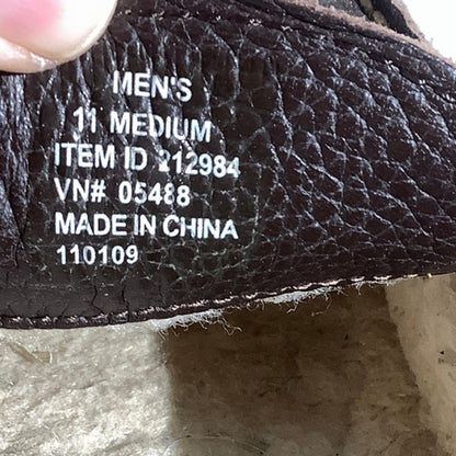 L.L. Bean Men’s Slippers Size 11 — Brown, Leather, Fuzzy Lined