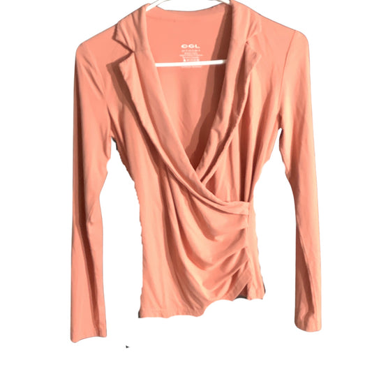 OGL Light Pink Surplice Thermal Top Women’s Size S — Wrap, Minimalist, Casual
